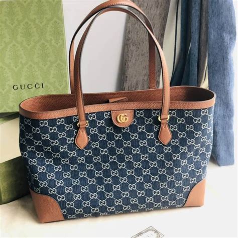 gucci sukey denim medium tote|Gucci ophidia gg medium size.